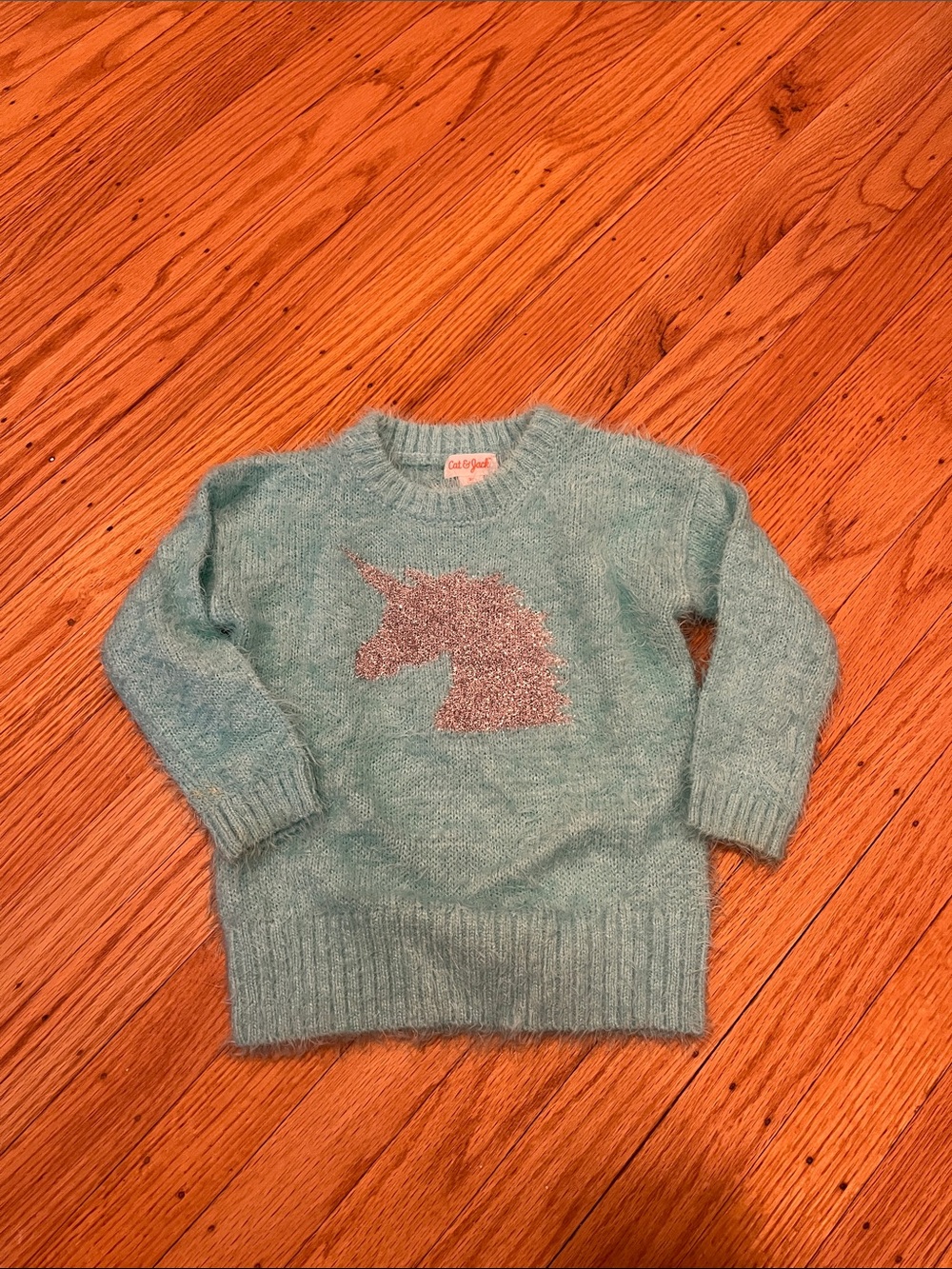 Cat & Jack Mint Girls' Unicorn Crewneck Sweater